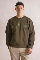 GMG Firenze-Bisiklet Yaka önü Dalga Baskılı Erkek Sweatshirt-SWEATSHIRT-4-Milagron.com