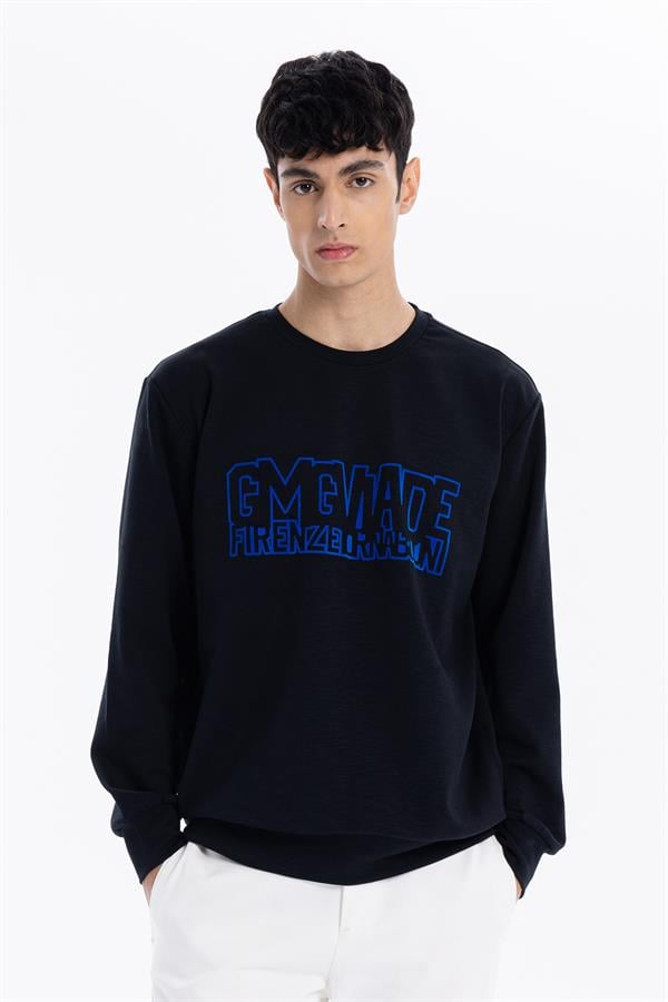 GMG Firenze-Bisiklet Yaka önü Gmg Baskılı Erkek Sweatshirt-SWEATSHIRT-1-Milagron.com