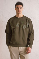 GMG Firenze-Bisiklet Yaka Önü Dalga Baskılı Erkek Sweatshirt-Winter'26-5-Milagron.com