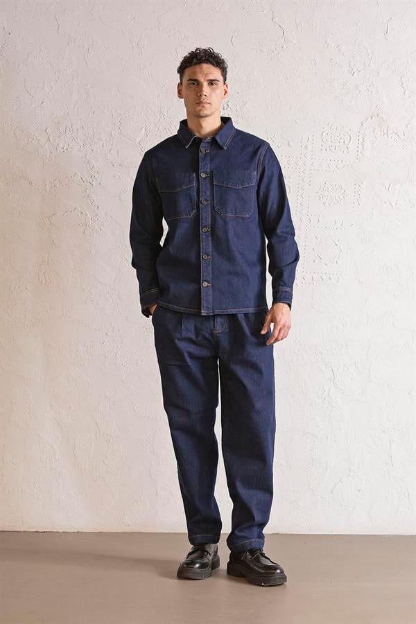 GMG Firenze-Denim Regular Fit Erkek Dış Gömlek-GÖMLEK-1-Milagron.com