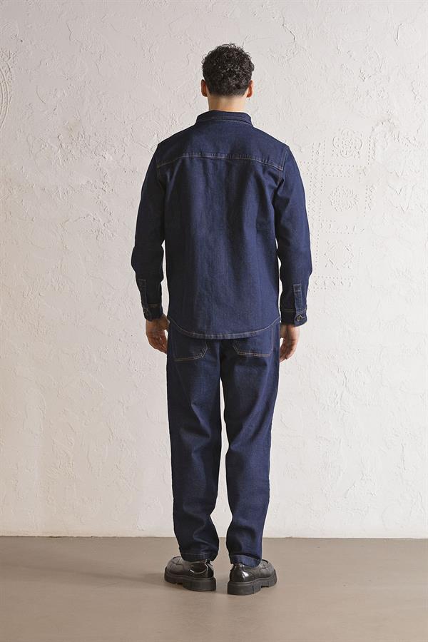 GMG Firenze-Denim Regular Fit Erkek Dış Gömlek-GÖMLEK-3-Milagron.com