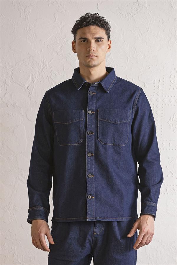 GMG Firenze-Denim Regular Fit Erkek Dış Gömlek-GÖMLEK-4-Milagron.com