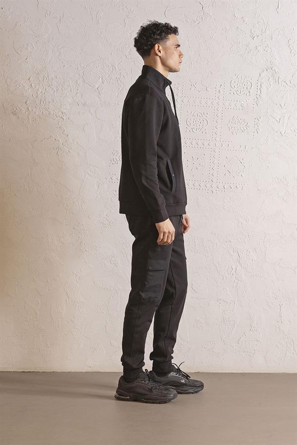 GMG Firenze-Dik Yaka Fermuar Ve çıtçıt Detaylı Erkek Sweatshirt-SWEATSHIRT-8-Milagron.com