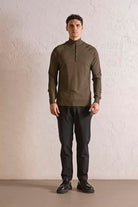 GMG Firenze-Dik Yaka Fermuarlı Reglan Kol Erkek Kazak-KAZAK-1-Milagron.com