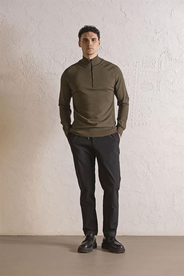 GMG Firenze-Dik Yaka Fermuarlı Reglan Kol Erkek Kazak-KAZAK-2-Milagron.com
