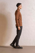 GMG Firenze-Dik Yaka Fermuarlı Reglan Kol Erkek Kazak-KAZAK-8-Milagron.com