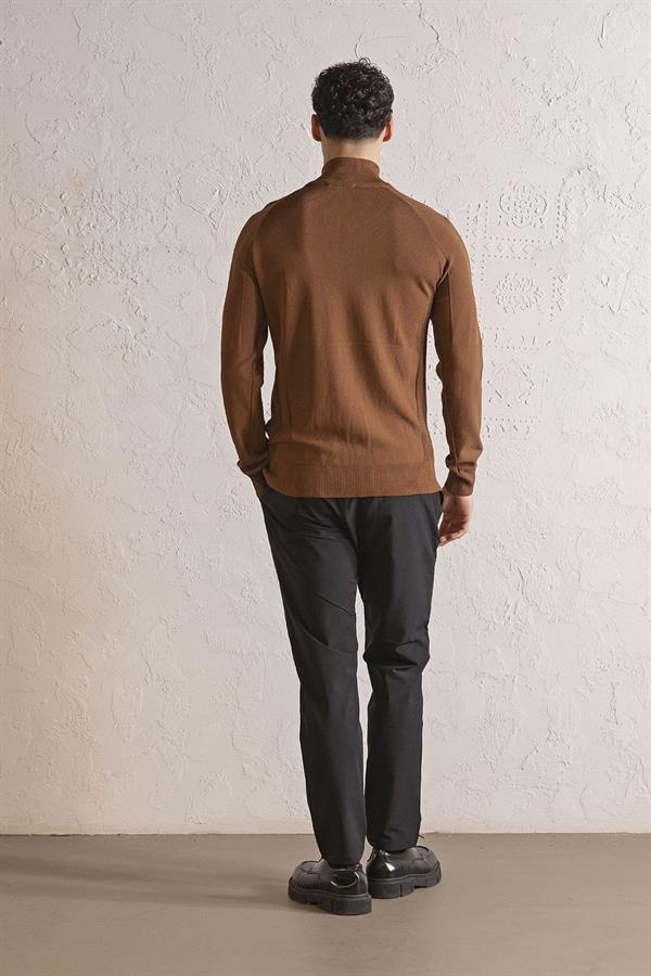 GMG Firenze-Dik Yaka Fermuarlı Reglan Kol Erkek Kazak-KAZAK-9-Milagron.com