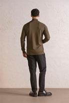 GMG Firenze-Dik Yaka Fermuarlı Reglan Kol Erkek Kazak-Kazak & Triko-4-Milagron.com