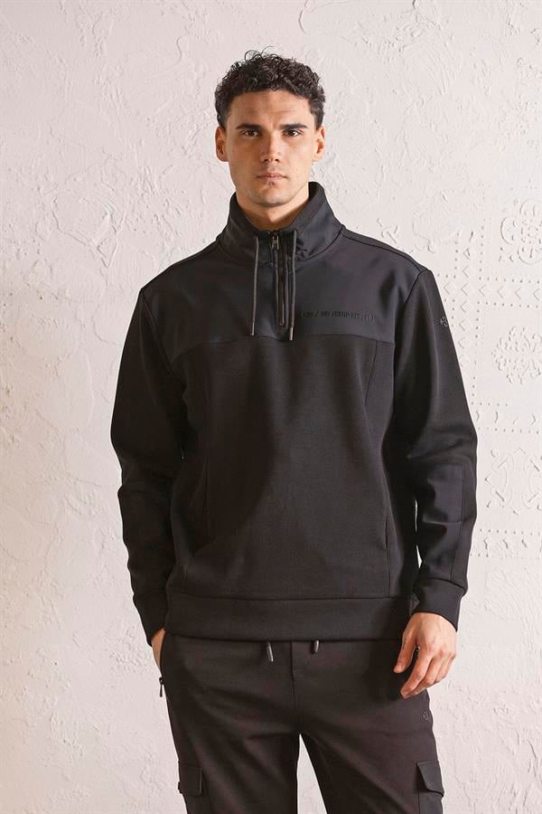 GMG Firenze-Dik Yaka Garni Detaylı Erkek Sweatshirt-SWEATSHIRT-4-Milagron.com
