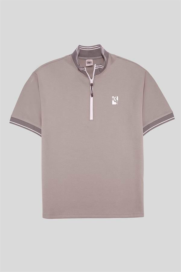GMG Firenze-Dik Yaka Pamuklu Regular Fit Erkek T Shirt-KISA KOL-5-Milagron.com