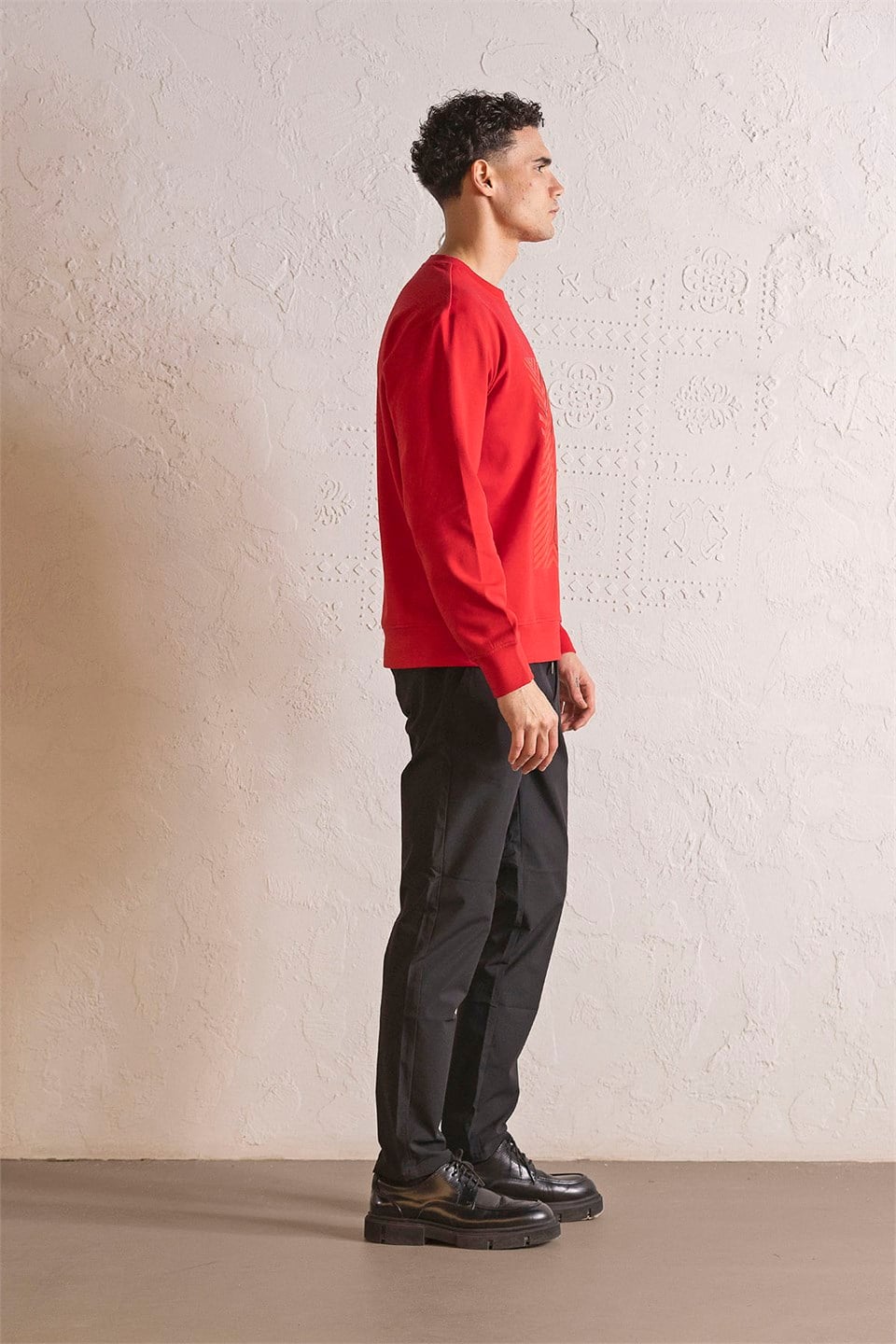 GMG Firenze-Bisiklet Yaka Geometrik Baskılı Erkek Sweatshirt-Winter'26-2-Milagron.com