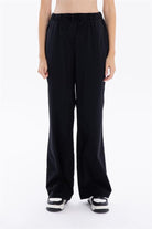 GMG Firenze-Gofre Desenli Bağcıklı Regular Kadın Dokuma Pantolon-//Özel Fi̇yatlar-15-Milagron.com