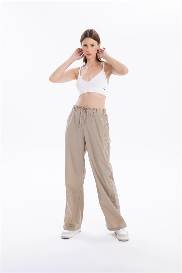 GMG Firenze-Gofre Desenli Bağcıklı Regular Kadın Dokuma Pantolon-//Özel Fi̇yatlar-7-Milagron.com