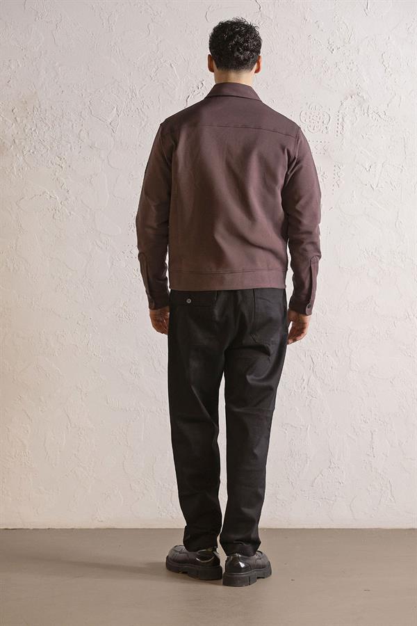 GMG Firenze-Gömlek Yaka Cep Baskı Tasarımlı Erkek örme Mont-MONT-8-Milagron.com
