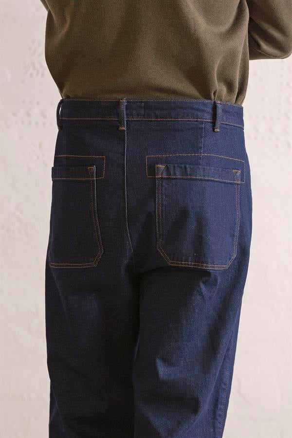 GMG Firenze-Gusto Detaylı Baggy Fit Denim Erkek Pantolon-PANTOLON-5-Milagron.com