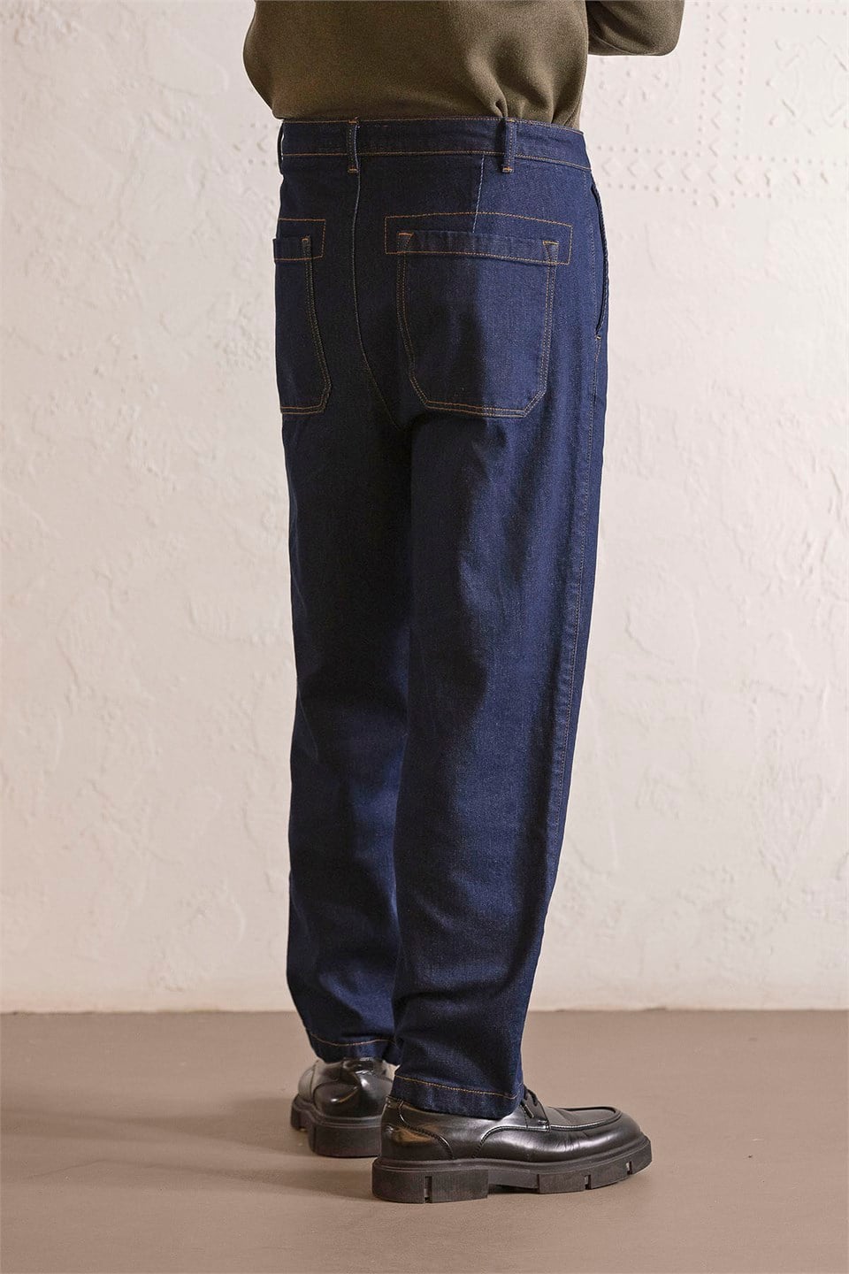 GMG Firenze-Gusto Detaylı Baggy Fit Denim Erkek Pantolon-PANTOLON-3-Milagron.com