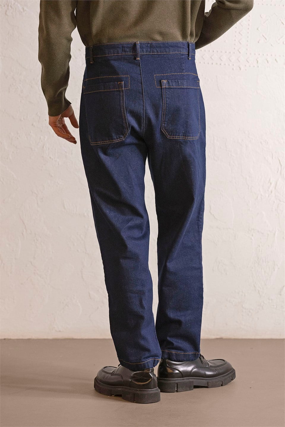 GMG Firenze-Gusto Detaylı Baggy Fit Denim Erkek Pantolon-PANTOLON-4-Milagron.com