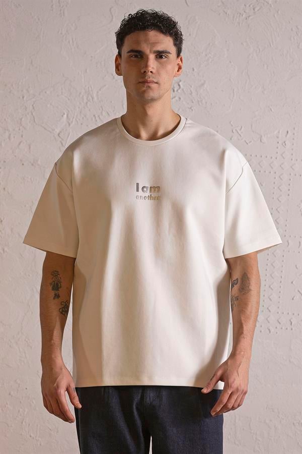 GMG Firenze-I Am Another Baskılı Oversize Erkek T Shirt-KISA KOL-9-Milagron.com