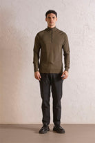 GMG Firenze-Dik Yaka Fermuarlı Reglan Kol Erkek Kazak-Kazak & Triko-1-Milagron.com