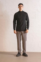 GMG Firenze-Dik Yaka Fermuarlı Reglan Kol Erkek Kazak-Kazak & Triko-1-Milagron.com