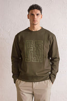 GMG Firenze-Bisiklet Yaka Kabartma Baskılı Erkek Sweatshirt-Winter'26-4-Milagron.com