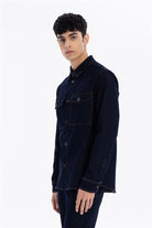 Kapama Düğme Detaylı Regular Fit Denim Erkek Mont
