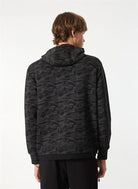 Kapişonlu Göğsü Fermuar Ve Garni Detaylı Kamuflaj Sweatshirt