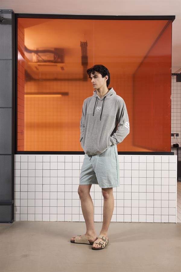 GMG Firenze-Kapüşonlu Baskı Detaylı Kadife Erkek Sweatshirt-SWEATSHIRT-2-Milagron.com