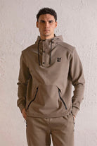 GMG Firenze-Kapüşonlu Çıtçıt Ve Fermuar Detaylı Kanguru Cepli Erkek Sweatshirt-Winter'26-4-Milagron.com