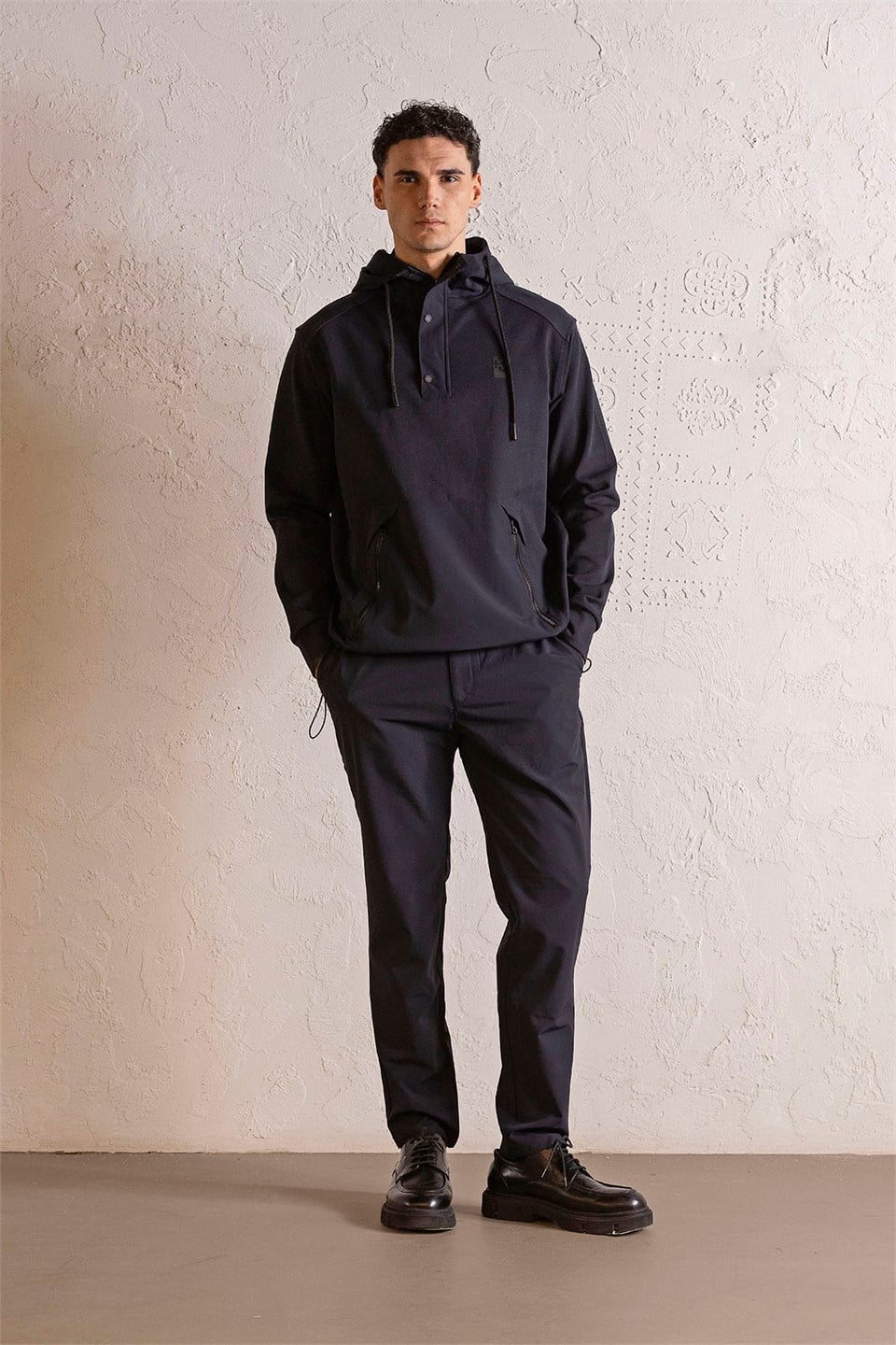 GMG Firenze-Kapüşonlu Çıtçıt Ve Fermuar Detaylı Kanguru Cepli Erkek Sweatshirt-Winter'26-1-Milagron.com