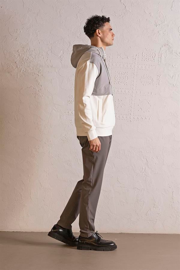 GMG Firenze-Kapüşonlu Fermuar Ve Çıtçıt Detaylı Garnili Erkek Sweatshirt-SWEATSHIRT-2-Milagron.com
