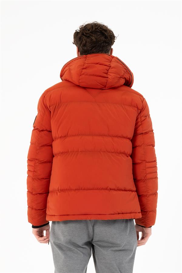 Kapüşonlu Slim Fit Erkek Mont