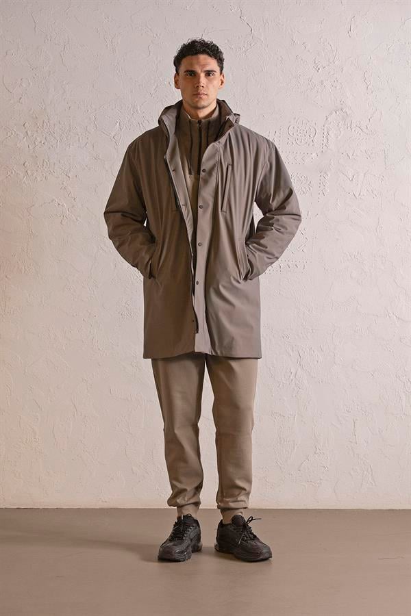 GMG Firenze-Kapüşonlu çıtçıt Detaylı Casual Erkek Kaban-KABAN-2-Milagron.com