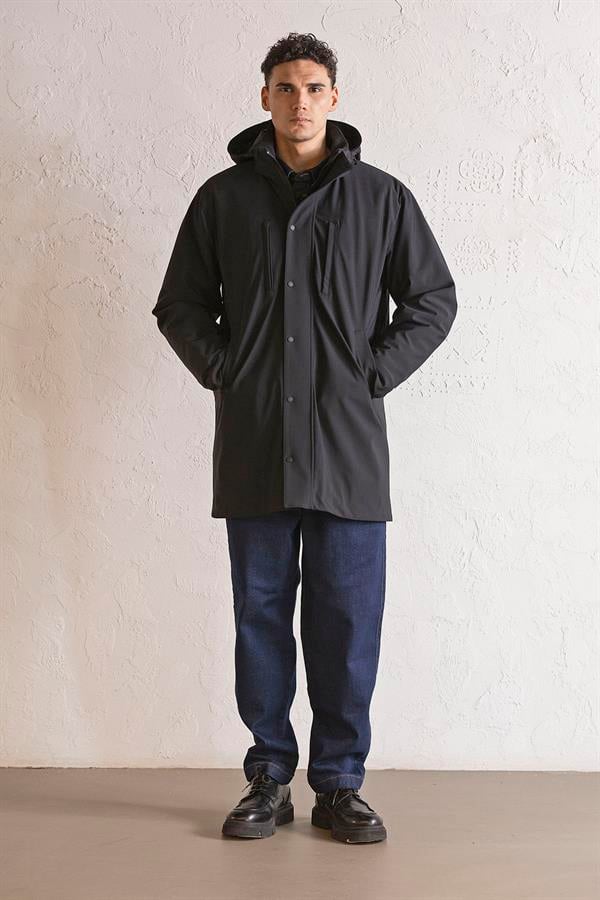 GMG Firenze-Kapüşonlu çıtçıt Detaylı Casual Erkek Kaban-KABAN-6-Milagron.com