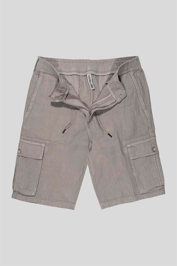 GMG Firenze-Kargo Model %100 Keten Erkek şort-Şort-3-Milagron.com