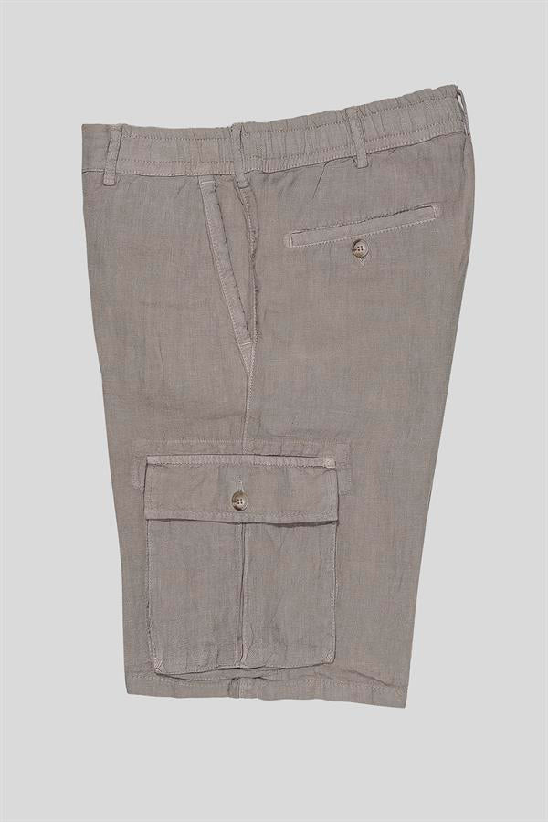 GMG Firenze-Kargo Model %100 Keten Erkek şort-Şort-4-Milagron.com