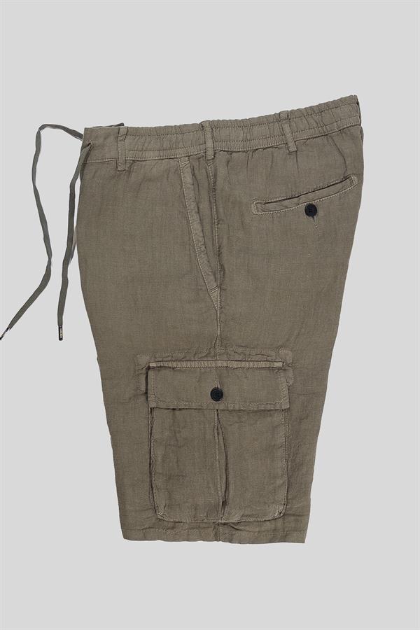 GMG Firenze-Kargo Model %100 Keten Erkek şort-Şort-9-Milagron.com