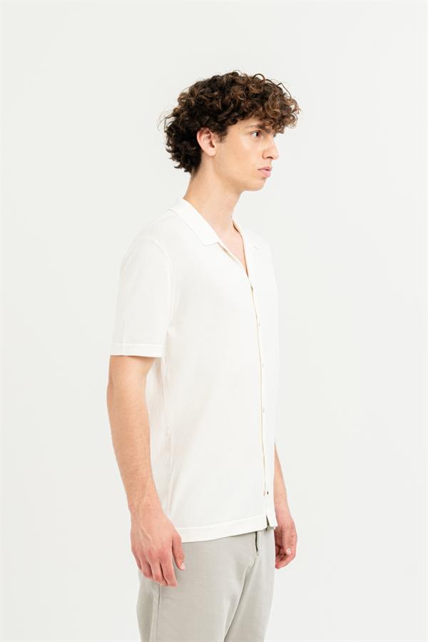 GMG Firenze-Kısa Kollu Slim Fit Triko Erkek Gömlek-Summer'25-4-Milagron.com