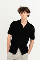 GMG Firenze-Kısa Kollu Slim Fit Triko Erkek Gömlek-Summer'25-8-Milagron.com