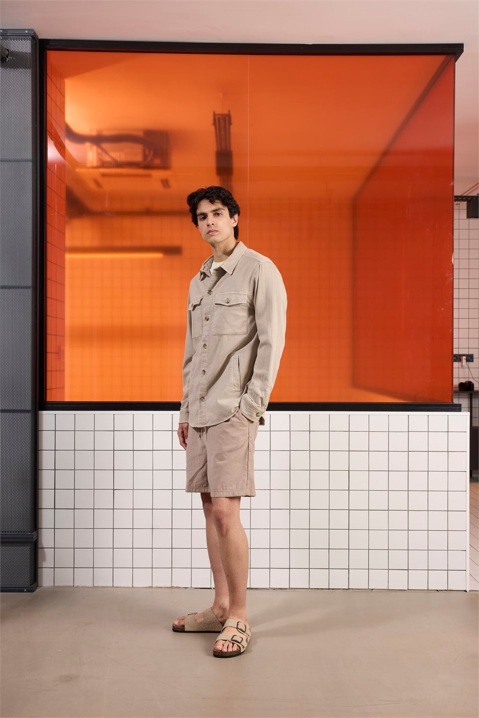 GMG Firenze-Regular Fit Moleskin Kumaş Erkek Dış Gömlek-SWEAT MONT-2-Milagron.com