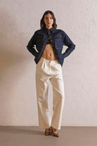 GMG Firenze-Oversize Çıtçıtlı Denim Kadın Gömlek-DENİM GÖMLEK-4-Milagron.com