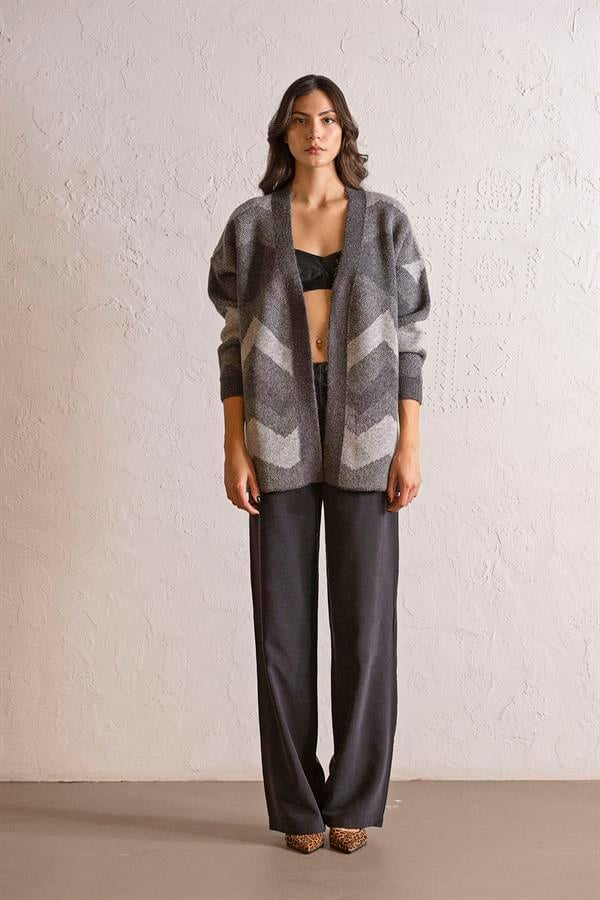 GMG Firenze-Oversize Desenli Kadın Hırka-HIRKA-1-Milagron.com