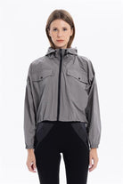 GMG Firenze-Oversize Kapüşon Yaka Beli Büzgülü Baskılı Kadın Mont-MONT-1-Milagron.com
