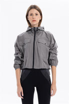 GMG Firenze-Oversize Kapüşon Yaka Beli Büzgülü Baskılı Kadın Mont-MONT-2-Milagron.com