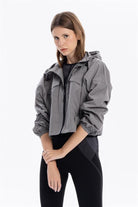 GMG Firenze-Oversize Kapüşon Yaka Beli Büzgülü Baskılı Kadın Mont-MONT-3-Milagron.com