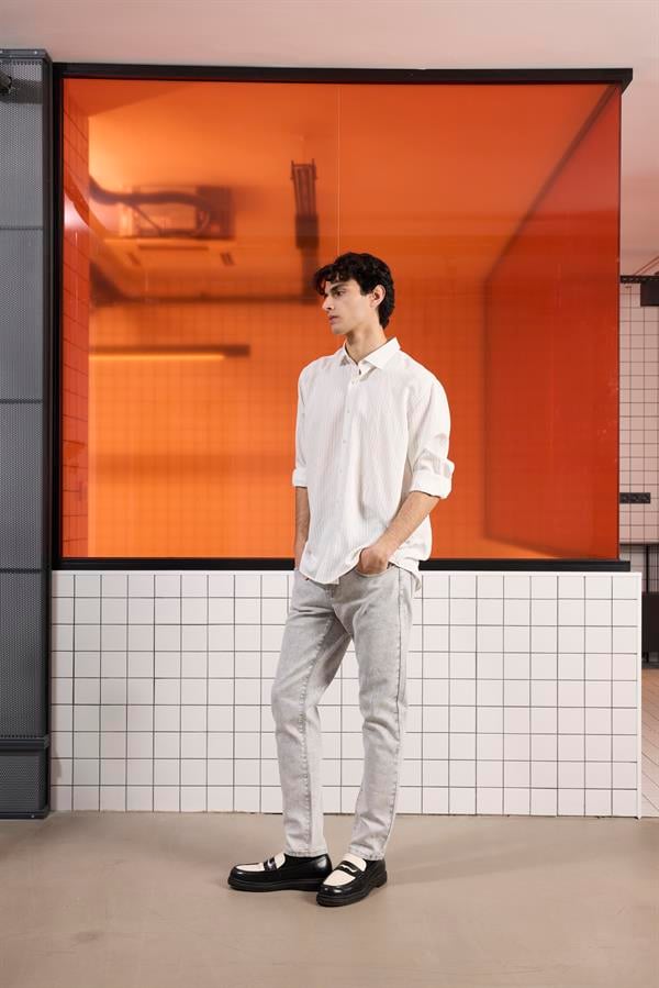 GMG Firenze-Oversize çizgili Modal Erkek Gömlek-GÖMLEK-4-Milagron.com