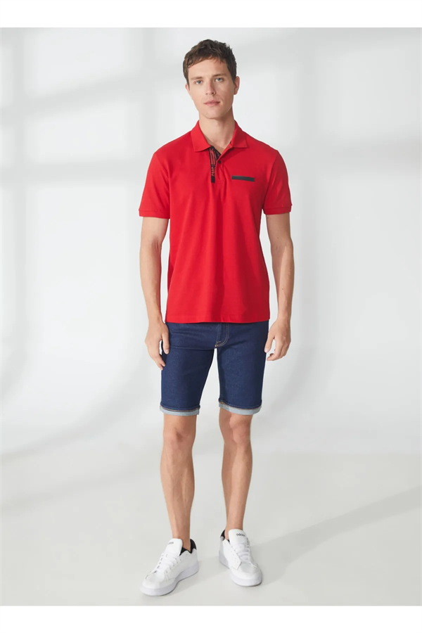 Polo Yaka %100 Pamuk Slim Fit Erkek T-Shirt