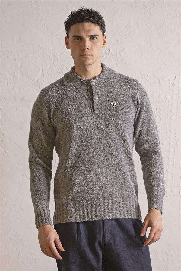 Polo Yaka Buklet Erkek Kazak