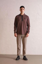 GMG Firenze-Polo Yaka Dikiş Detaylı Erkek Sweatshirt-SWEATSHIRT-1-Milagron.com