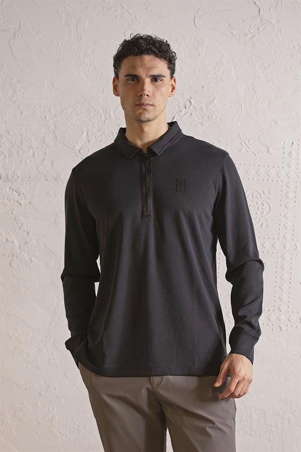 GMG Firenze-Polo Yaka Dikiş Detaylı Erkek Sweatshirt-SWEATSHIRT-9-Milagron.com
